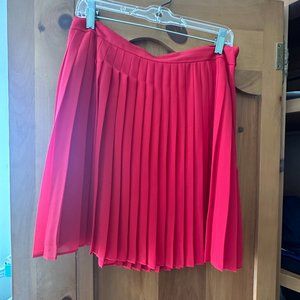 Loft red pleated skirt size 8